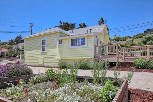 128 N Mason St, Arroyo Grande, CA 93420 - rear view of property with a wooden deck