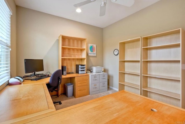 118 Double Eagle, Escondido, CA 92026 - carpeted office featuring a ceiling fan and baseboards