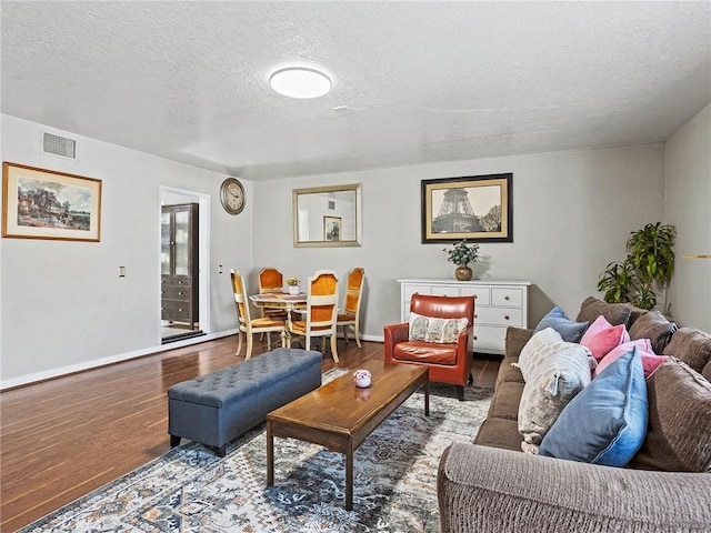334 N Lomita St, Burbank, CA 91506 - living area featuring wood finished floors and a textured ceiling