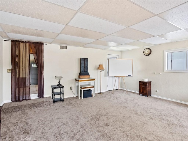 334 N Lomita St, Burbank, CA 91506 - unfurnished living room featuring a paneled ceiling and carpet
