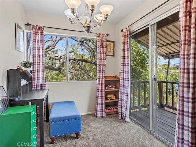 334 N Lomita St, Burbank, CA 91506 - sitting room featuring a chandelier and carpet