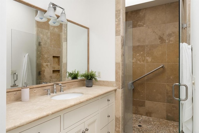 8031 La Jolla Shores Dr, La Jolla, CA 92037 - full bathroom with vanity and a shower stall