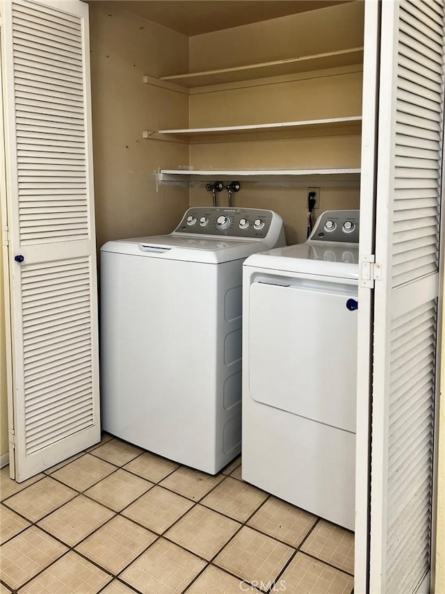 18 Fairside Unit 30, Irvine, CA 92614 - laundry area with washing machine and dryer and light tile patterned floors