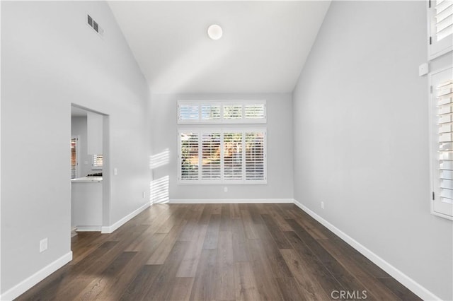 2892 Chuckwagon Rd, Palmdale, CA 93550 - unfurnished room featuring wood finished floors and high vaulted ceiling