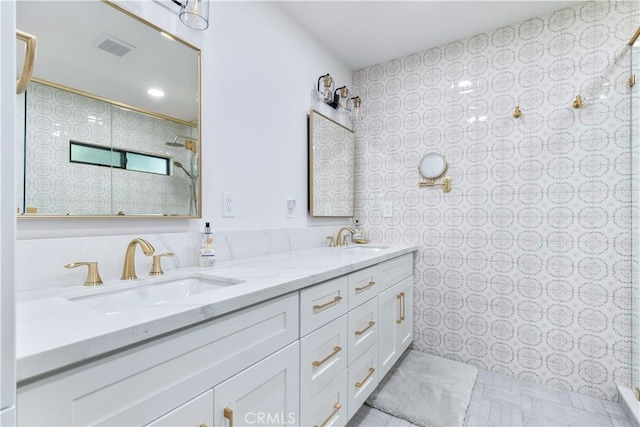 4955 Arizona Ave, Atascadero, CA 93422 - full bath with a tile shower and double vanity