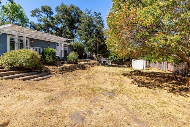 4955 Arizona Ave, Atascadero, CA 93422 - view of yard with a storage unit and a pergola