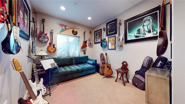 4821 Bakman Ave Unit 405, North Hollywood, CA 91601 - living area with carpet flooring and recessed lighting
