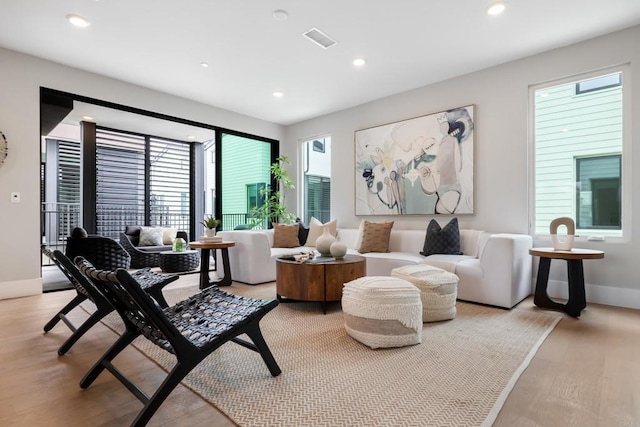 3586 Garfield St, Carlsbad, CA 92008 - living room featuring light wood-style floors and recessed lighting