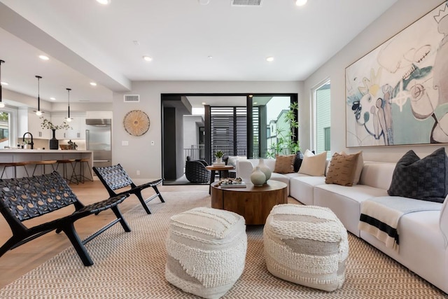 3586 Garfield St, Carlsbad, CA 92008 - living area featuring recessed lighting and baseboards