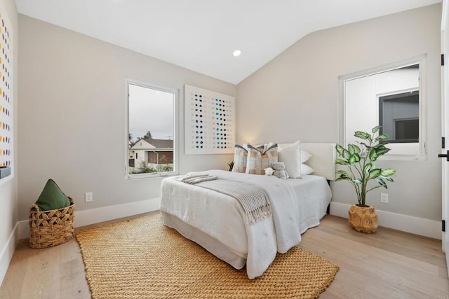 3586 Garfield St, Carlsbad, CA 92008 - bedroom featuring lofted ceiling, wood finished floors, and recessed lighting