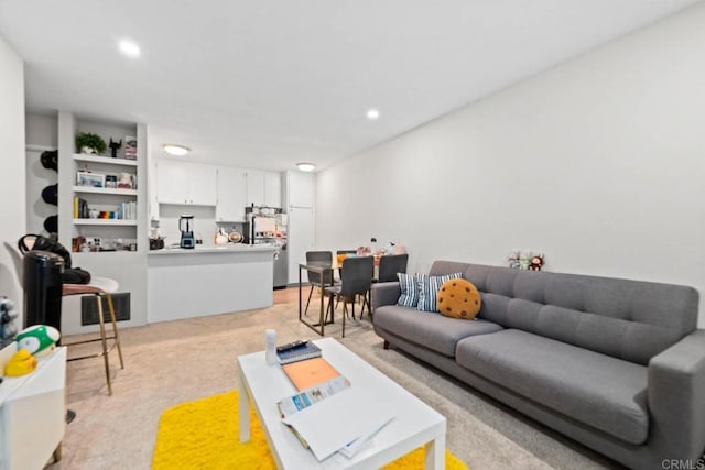6354 Rancho Mission Rd Unit 517, San Diego, CA 92108 - living room featuring light carpet and recessed lighting