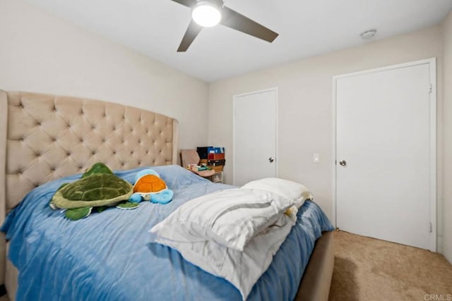 6354 Rancho Mission Rd Unit 517, San Diego, CA 92108 - carpeted bedroom featuring a ceiling fan