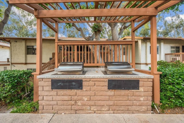 6354 Rancho Mission Rd Unit 517, San Diego, CA 92108 - view of patio / terrace with area for grilling and a pergola