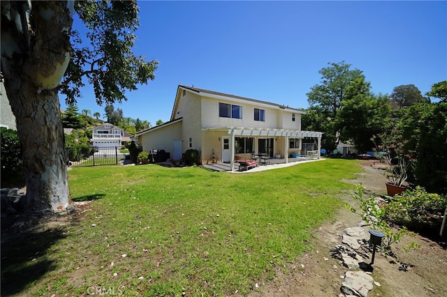 20004 Kent Ln, Canyon Country, CA 91351 - rear view of house featuring a pergola and a patio area