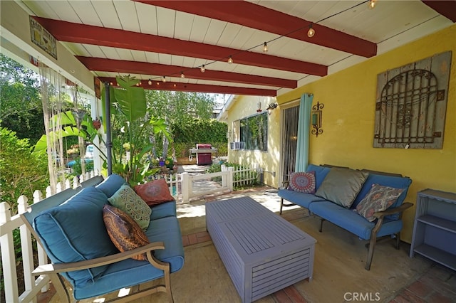 27768 Crookshank Dr, Saugus, CA 91350 - view of patio featuring an outdoor hangout area