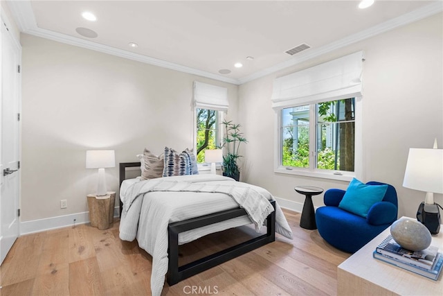 30 Catalina Vista Rd, Ladera Ranch, CA 92694 - bedroom featuring ornamental molding, recessed lighting, and wood finished floors