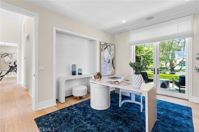30 Catalina Vista Rd, Ladera Ranch, CA 92694 - office space with light wood-style flooring, french doors, and recessed lighting