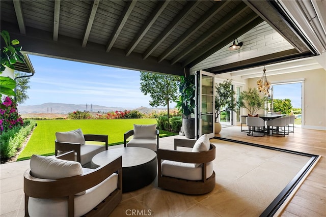 30 Catalina Vista Rd, Ladera Ranch, CA 92694 - view of patio with a mountain view, outdoor dining area, and outdoor lounge area