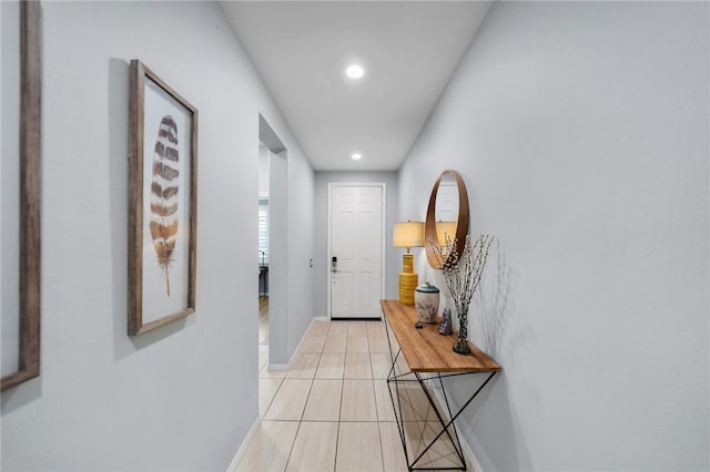 4040 Quartzite Ln, San Bernardino, CA 92407 - hall with recessed lighting and light tile patterned floors