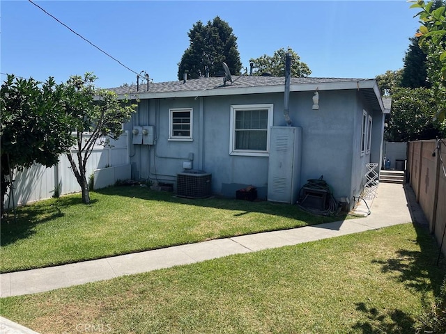 12843 Columbia Way, Downey, CA 90242 - rear view of house with a fenced backyard, stucco siding, and a shingled roof