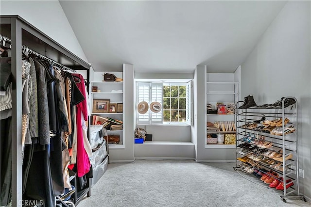 17437 Tarzana St, Encino, CA 91316 - walk in closet featuring lofted ceiling and carpet