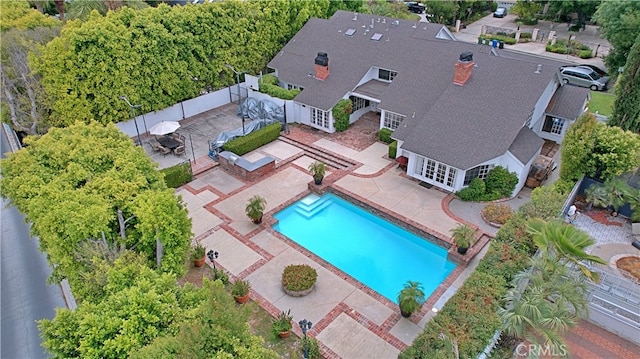 17437 Tarzana St, Encino, CA 91316 - aerial view of property and surrounding area with a pool
