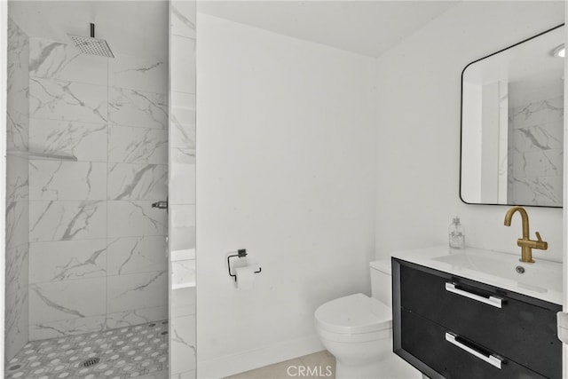 16810 Adlon Rd, Encino, CA 91436 - bathroom featuring vanity and a marble finish shower