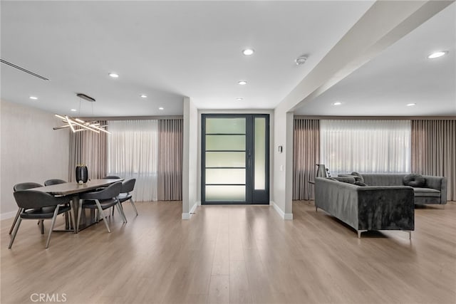 16810 Adlon Rd, Encino, CA 91436 - dining area featuring light wood-style floors and recessed lighting