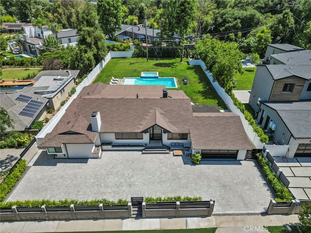 16810 Adlon Rd, Encino, CA 91436 - view from above of property featuring a pool