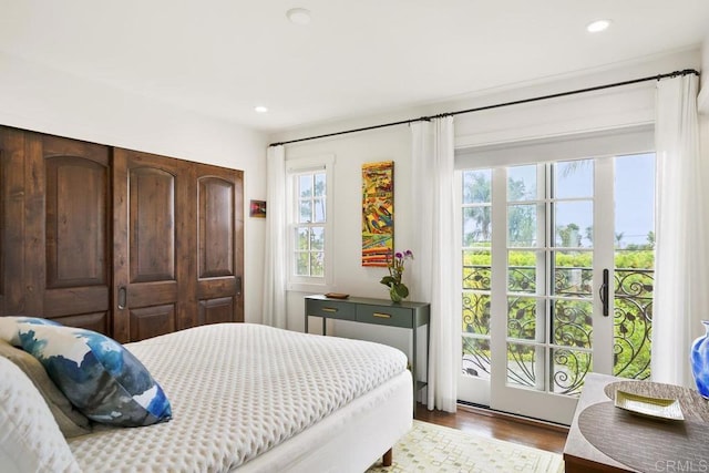 308 Sunset Dr Unit A, Encinitas, CA 92024 - bedroom featuring wood finished floors and recessed lighting
