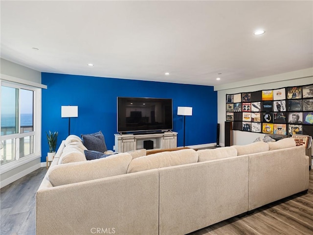 625 Esplanade Unit 29, Redondo Beach, CA 90277 - living room featuring recessed lighting and wood finished floors