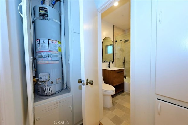 833 W Duarte Rd Unit 11, Arcadia, CA 91007 - bathroom featuring gas water heater, vanity, and shower / washtub combination