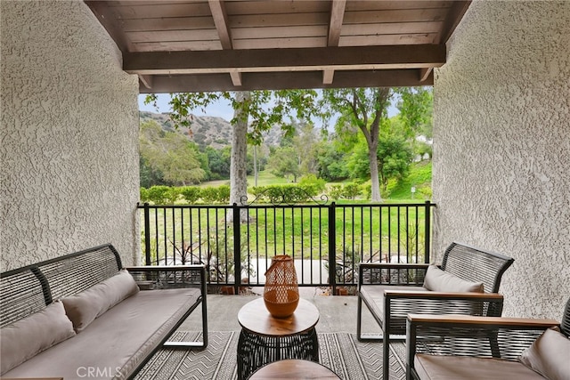 9403 Via Yolanda, Burbank, CA 91504 - balcony with outdoor lounge area and a mountain view
