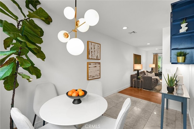 9403 Via Yolanda, Burbank, CA 91504 - dining area with recessed lighting and baseboards