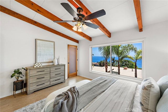 32055 Virginia Way, Laguna Beach, CA 92651 - bedroom with light wood-style floors and a ceiling fan