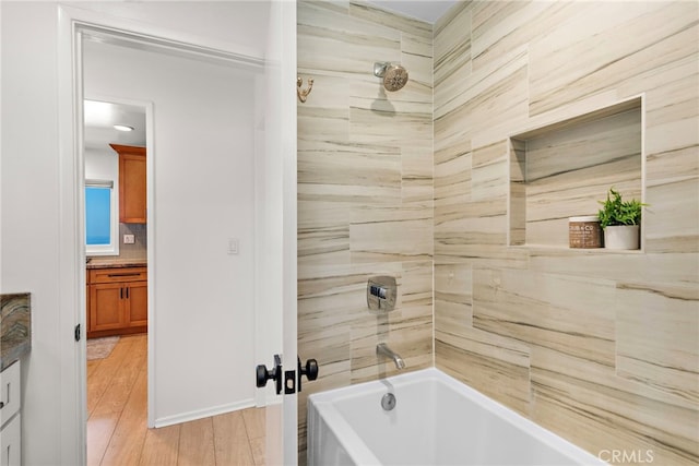 32055 Virginia Way, Laguna Beach, CA 92651 - full bath with vanity, wood finished floors, and shower / washtub combination