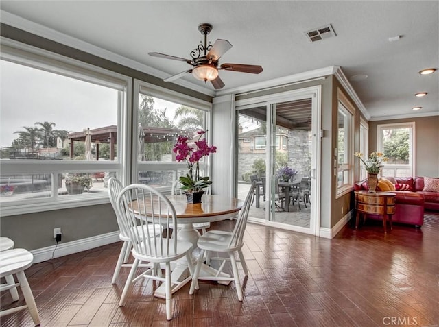 27020 Daisy Cir, Yorba Linda, CA 92887 - sunroom / solarium featuring ornamental molding, wood finished floors, and recessed lighting