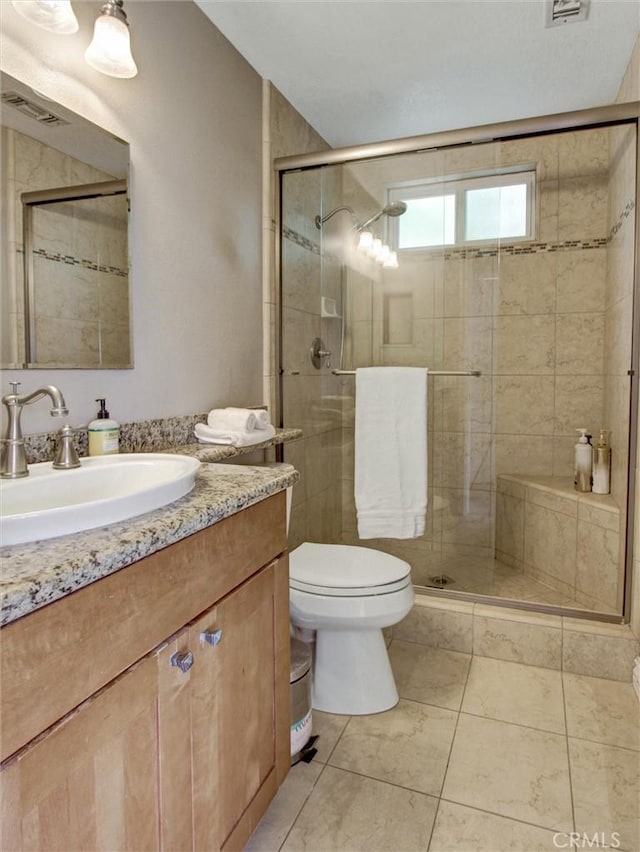 27020 Daisy Cir, Yorba Linda, CA 92887 - full bathroom featuring vanity, a shower stall, and tile patterned flooring