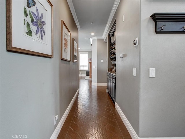 27020 Daisy Cir, Yorba Linda, CA 92887 - hallway with ornamental molding and recessed lighting