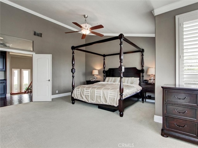 27020 Daisy Cir, Yorba Linda, CA 92887 - carpeted bedroom featuring crown molding and vaulted ceiling