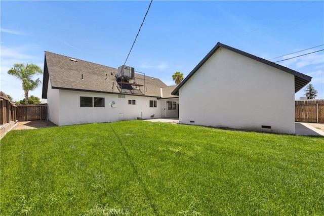3009 Delburn St, Bakersfield, CA 93304 - back of house featuring a fenced backyard, a patio area, stucco siding, and a shingled roof