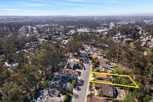 10594 Rookwood Dr, San Diego, CA 92131 - aerial perspective of suburban area featuring property parcel outlined