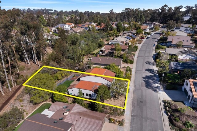 10594 Rookwood Dr, San Diego, CA 92131 - aerial perspective of suburban area with property parcel outlined