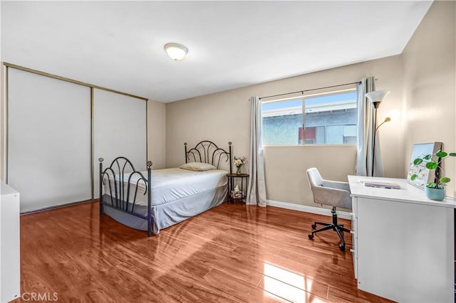 1821 Pepper St Unit 3, Alhambra, CA 91801 - bedroom with wood finished floors, a desk, and a closet