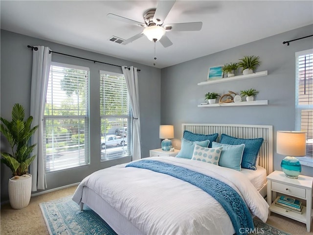11961 Limestone Ct, Yucaipa, CA 92399 - bedroom with carpet floors and ceiling fan