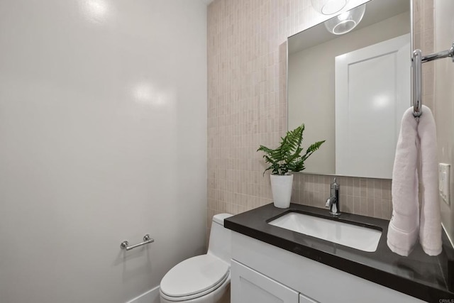 3584 Garfield St, Carlsbad, CA 92008 - bathroom with tile walls, vanity, and tasteful backsplash