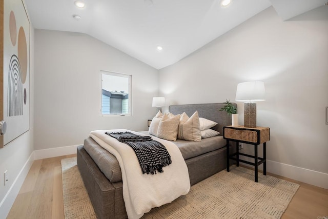 3584 Garfield St, Carlsbad, CA 92008 - bedroom with lofted ceiling, light wood finished floors, and recessed lighting