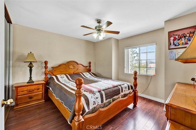 6322 E E W View Dr, Orange, CA 92869 - bedroom featuring dark wood-type flooring and a ceiling fan
