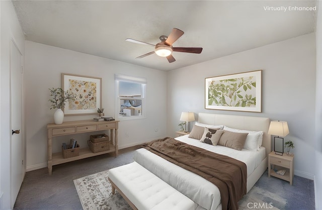 1219 221st St W, Torrance, CA 90502 - carpeted bedroom with baseboards and a ceiling fan