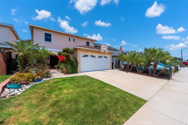 1219 221st St W, Torrance, CA 90502 - view of front of home with stucco siding, driveway, and a garage